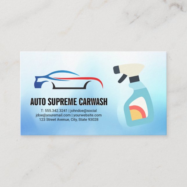 Carte De Visite Logo de l'auto Wash Spray (Devant)