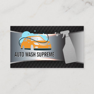 Carte De Visite Logo de lavage de voiture   Bouteille Spray