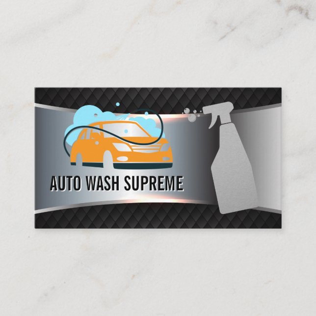 Carte De Visite Logo de lavage de voiture | Bouteille Spray (Devant)