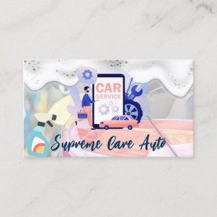 Carte De Visite Logo de lavage de voiture   Savons Suds   Services