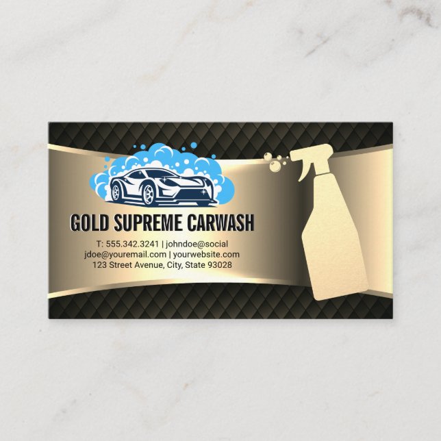 Carte De Visite Logo de lavage de voiture | Service de nettoyage G (Devant)