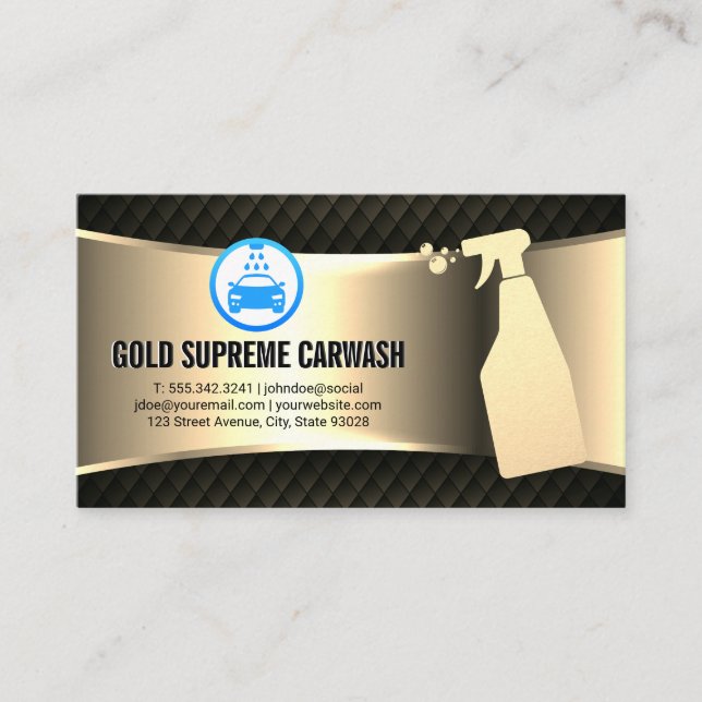 Carte De Visite Logo de lavage de voiture | Service de nettoyage G (Devant)