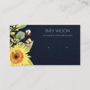 CARTE DE VISITE LOGO DE L'ÉCRAN FLORAL FEUILLE MARINE SUNFLOWER