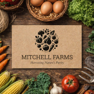 Carte De Visite Logo de légumes minimes et gras pour les agriculte