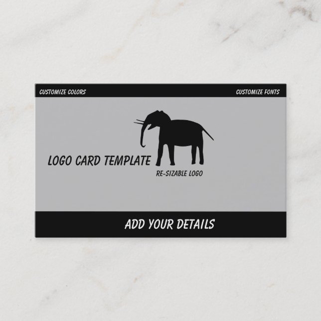 Carte De Visite Logo de l'éléphant noir (Devant)