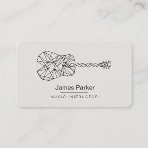 Carte De Visite Logo de l'enseignant de musique de guitare Musicie