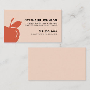 Carte De Visite Logo de l'enseignant enseignant Dramatic Red Apple