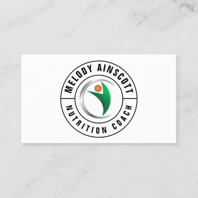 Carte De Visite Logo de l'entraîneur de nutrition (Devant)