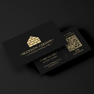 Carte De Visite Logo de l'entrepreneur en maçonnerie de briques en