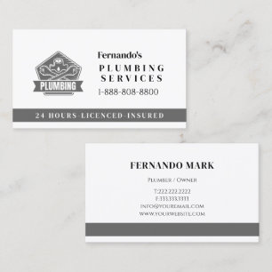 Carte De Visite Logo de l'entreprise de services de plomberie prof
