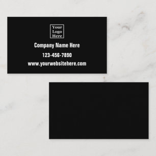 Carte De Visite Logo de l'entreprise générique Coordonnées Noir et