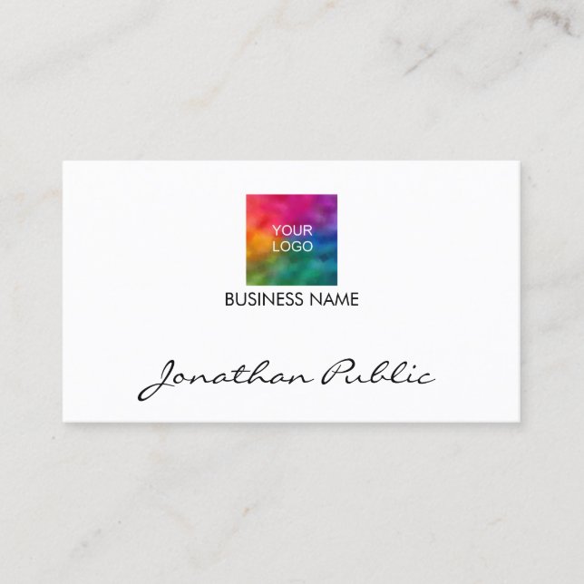 Carte De Visite Logo de l'entreprise ici Modèle moderne (Devant)