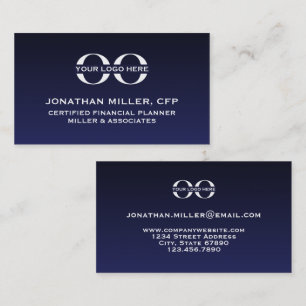 Carte De Visite Logo de l'entreprise Marine Blue Minimalist