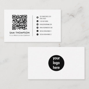 Carte De Visite Logo de l'entreprise Médias sociaux Icônes QR Code