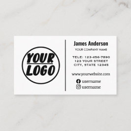 Carte De Visite Logo de l'entreprise personnalisée | blanc minimal