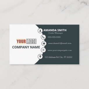 Carte De Visite Logo de l'entreprise personnalisée Employé Moderne