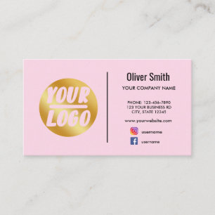 Carte De Visite logo de l'entreprise personnalisée or rose noire