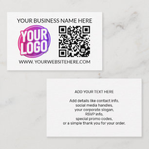 Carte De Visite Logo de l'équipe de votre entreprise & Code QR et