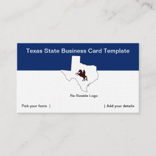 Carte De Visite Logo de l'état du Texas Cowboy