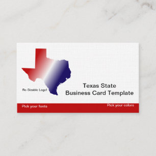 Carte De Visite Logo de l'état du Texas en rouge, bleu blanc