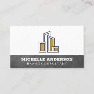 Carte De Visite Logo de l'immeuble urbain moderne
