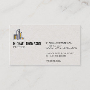 Carte De Visite Logo de l'immeuble urbain moderne