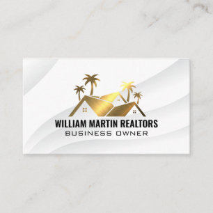 Carte De Visite Logo de l'immobilier métal or