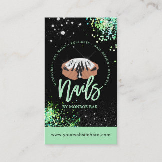 Carte De Visite Logo de losange de l'artiste ongle parties scintil
