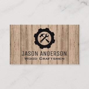 Carte De Visite Logo de l'outil de clé marteau   Col bleu