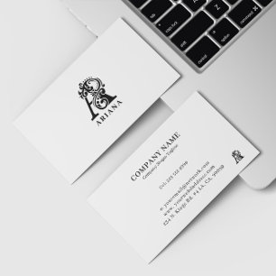 Carte De Visite Logo de luxe A en noir et blanc