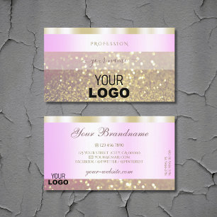 Carte De Visite Logo de luxe Parties scintillant brillante rose or