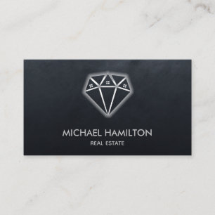 Carte De Visite Logo de maison diamant moderne de l'immobilier pro