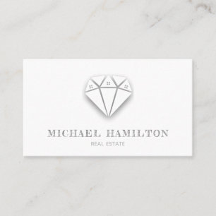 Carte De Visite Logo de maison diamant moderne de l'immobilier pro