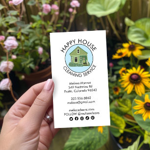 Carte De Visite Logo de Maison Mignonne Services de Nettoyage de M