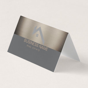 Carte De Visite Logo de maison moderne de biens immobiliers noir e