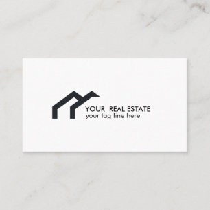 Carte De Visite Logo de maison noire agent immobilier professionne