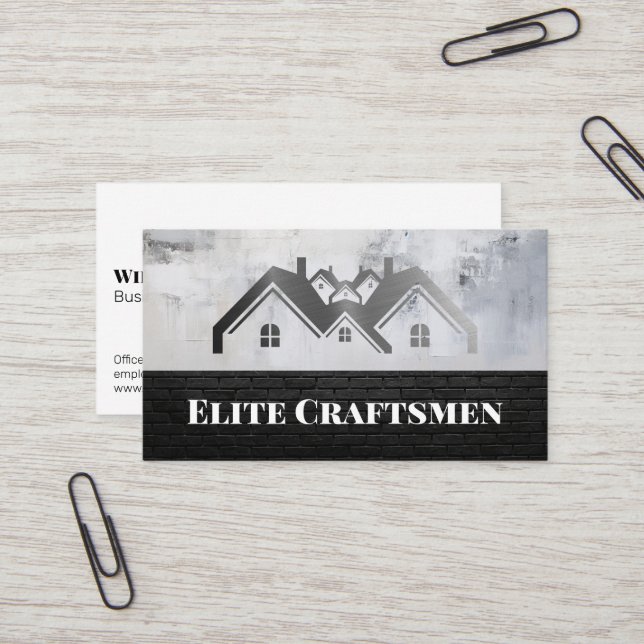 Carte De Visite Logo de maisons de luxe | Immobilier (Devant/Arrière en situation)