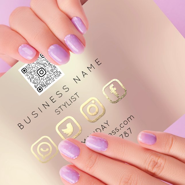 Carte De Visite Logo de maquillage Brochures professionnelles Médi (Professional Lashes Brows Makeup Logo Social Media Business Card)
