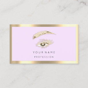 Carte De Visite Logo de maquillage Eyelash Brow Qr Code Pink Paste