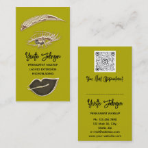 Logo de maquillage Eyelash Brows QRCode Lip Gold M
