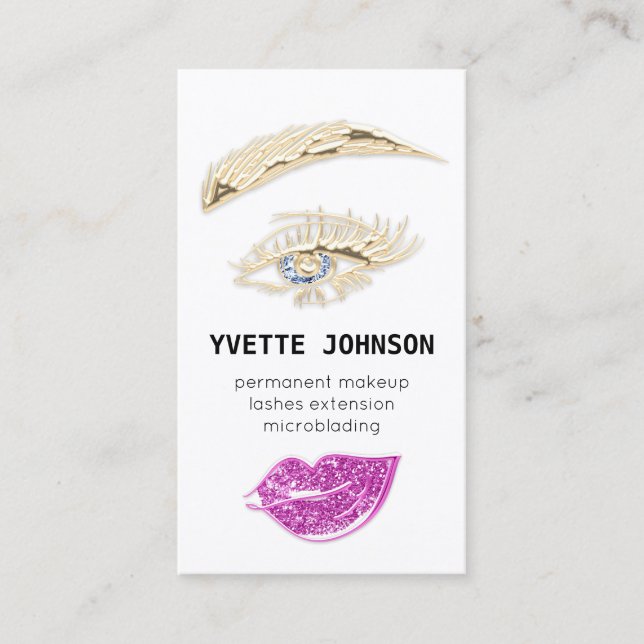 Carte De Visite Logo de maquillage permanent Lash Brow Code QR ble (Devant)