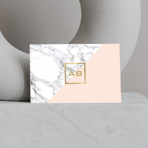 Logo de marbre géométrique moderne/Monogramme rose