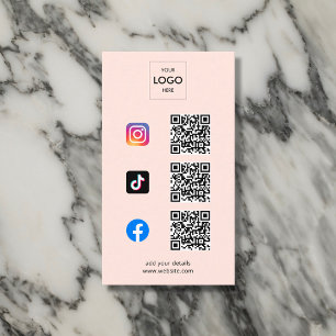 Carte De Visite Logo de marque du code QR des médias sociaux