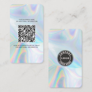 Carte De Visite Logo de marque moderne QR Code Holographique Perso