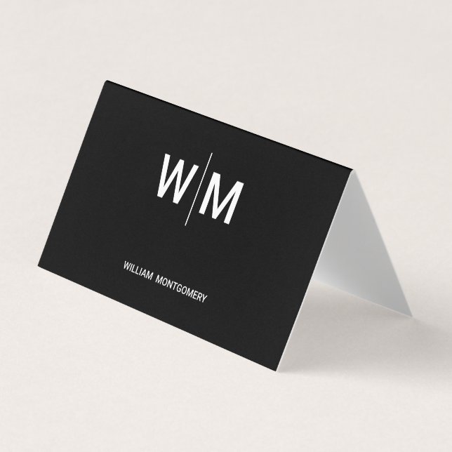 Carte De Visite Logo de marque noire | Entreprise (Devant)