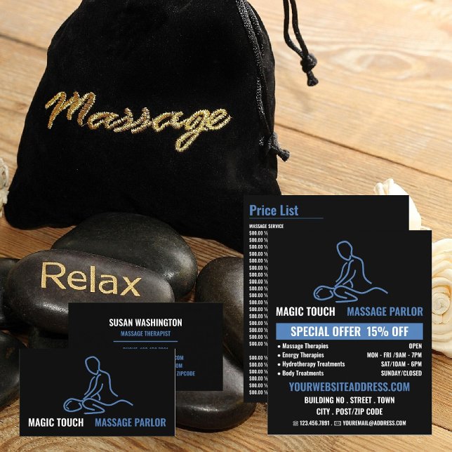Carte De Visite Logo de massage, massothérapeute (Créateur téléchargé)