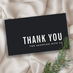 CARTE DE VISITE LOGO DE MERCI BLANC NOIR SIMPLE MINIMAL