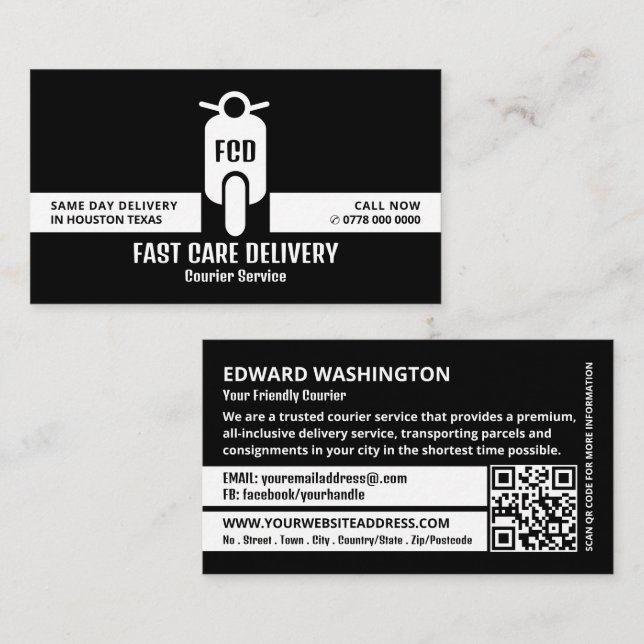 Carte De Visite Logo de messagerie, service de messagerie (Devant / Derrière)