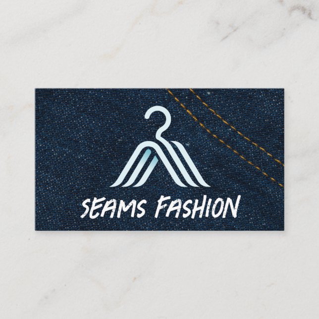 Carte De Visite Logo de mode du cintre | Denim Blue Jeans (Devant)