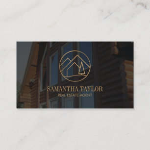 Carte De Visite Logo de Montagne Immobilier Professionnel Moderne